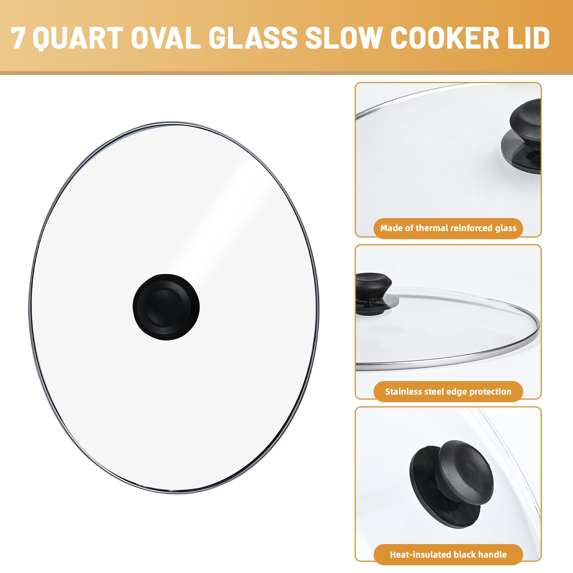 ETZ tapa oval 7qt compatible con varios modelos de olla lenta
