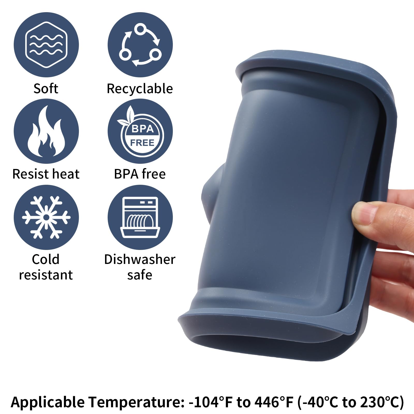 EuChoiz tapa silicona apta para lavavajillas y congelador para comodidad diaria.