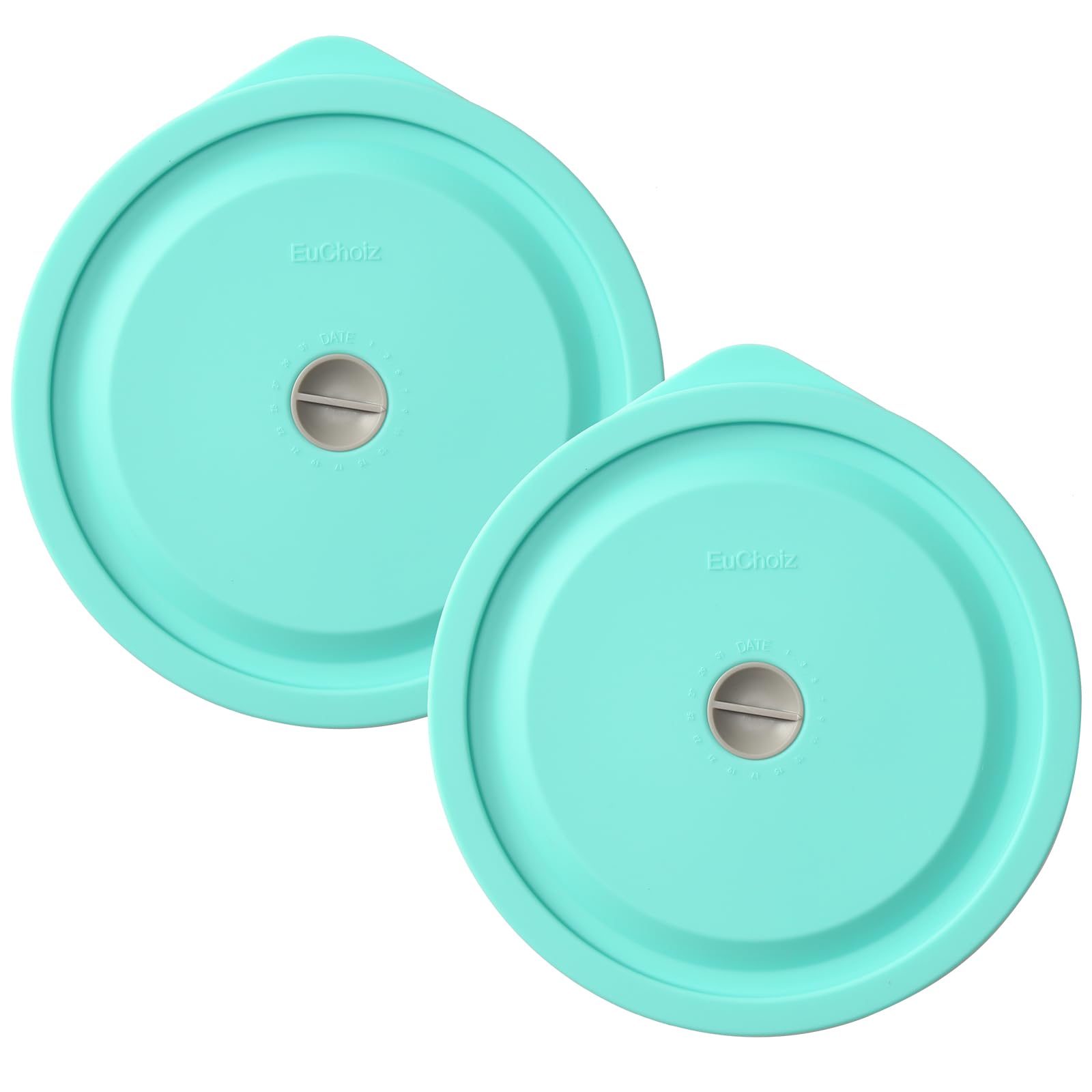EuChoiz tapa de silicona turquesa en Pyrex 7 cup para almacenamiento seguro