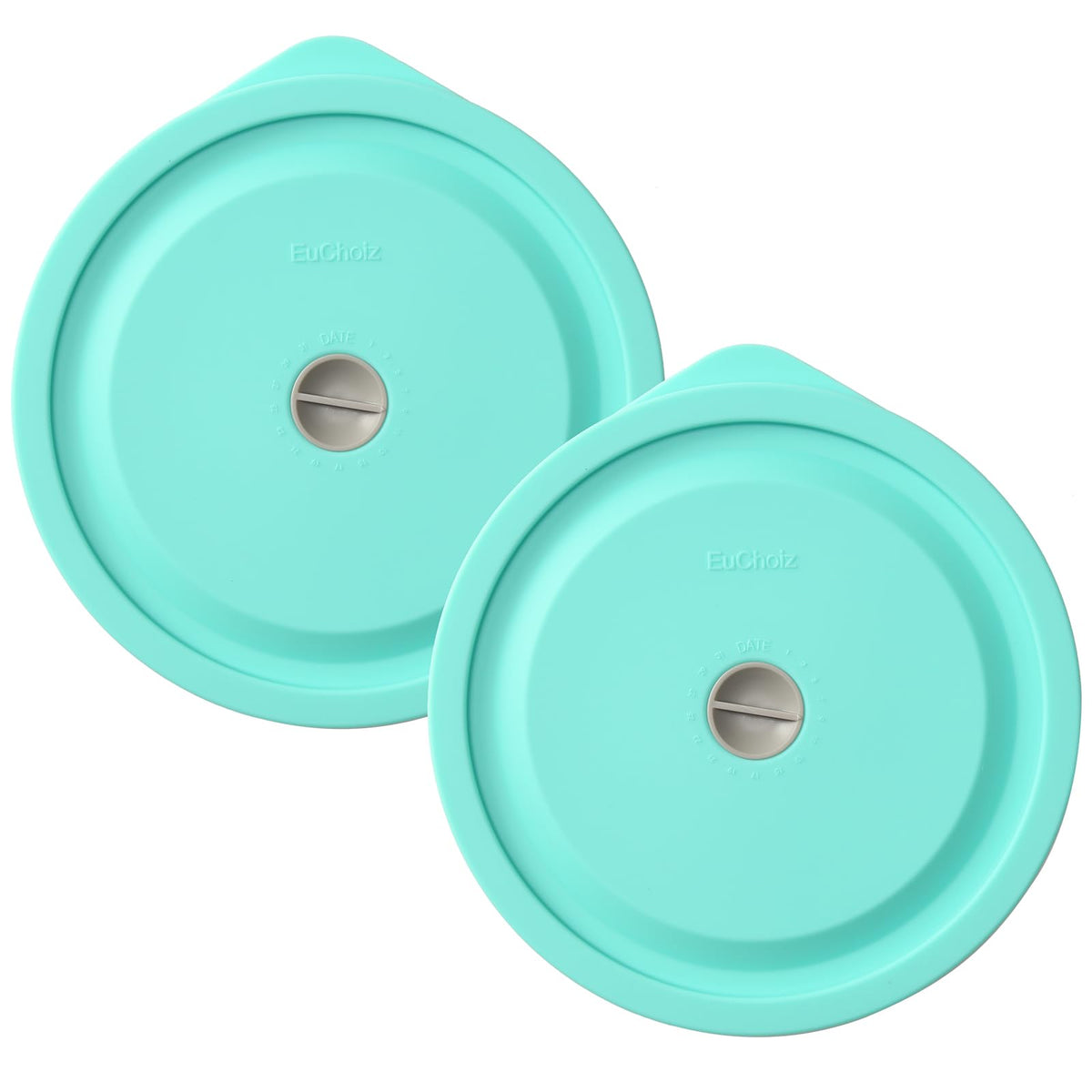 EuChoiz tapa de silicona turquesa en Pyrex 7 cup para almacenamiento seguro