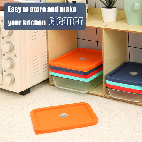 EuChoiz tapa de silicona duradera y flexible para recipientes rectangulares.