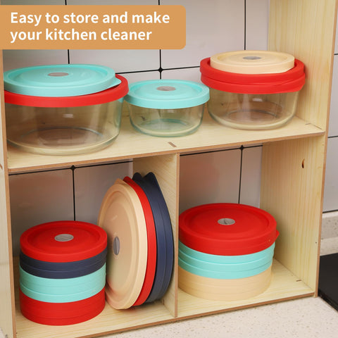 Conjunto de 4 tapas de silicona EuChoiz para cuencos Pyrex