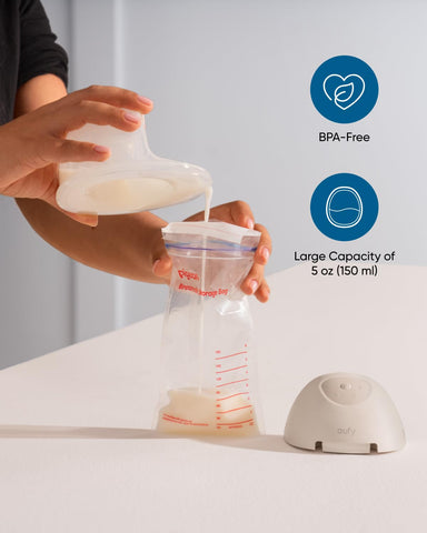 Contenedor eufy original para leche, apto para congelador y nevera.