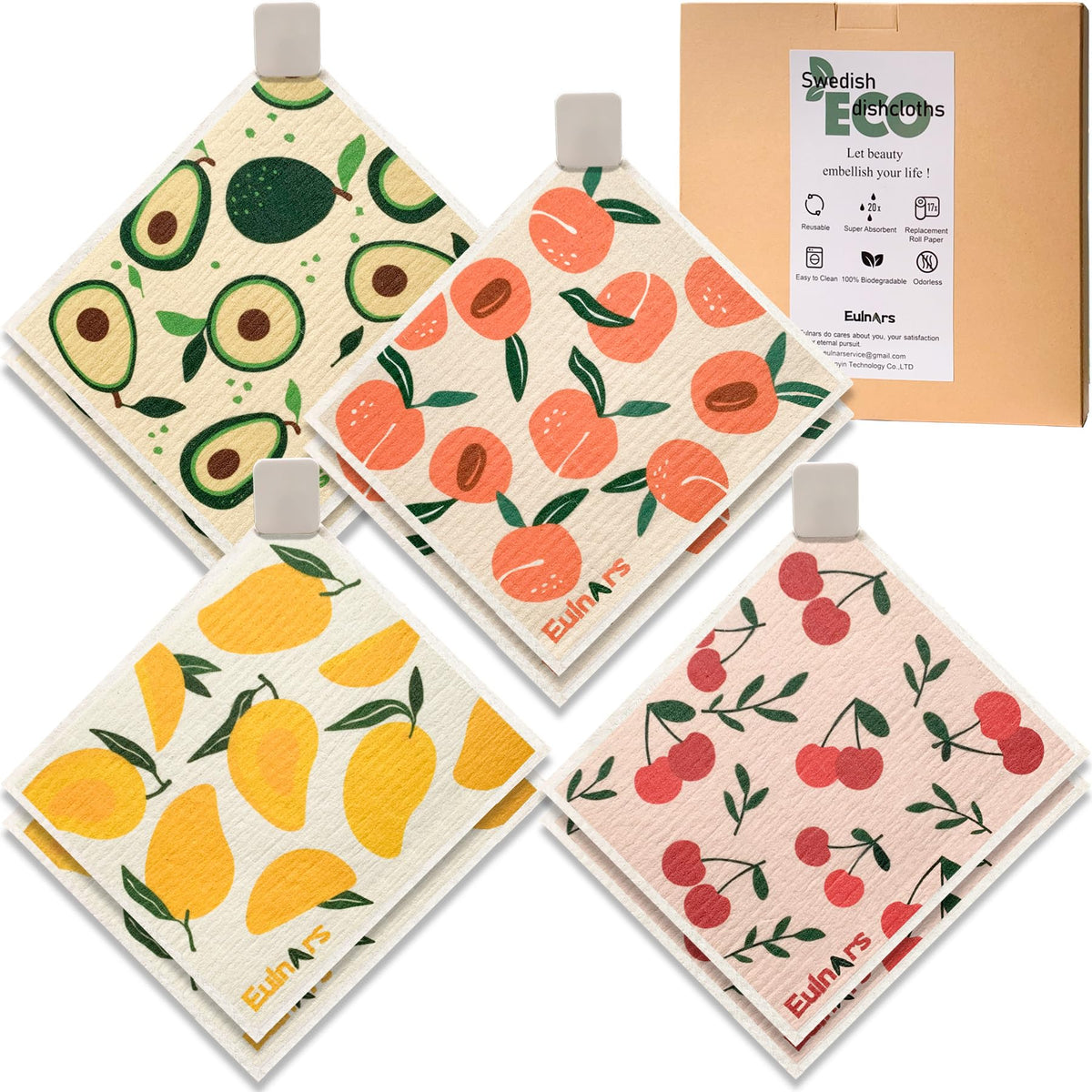 Paño de cocina Eulnars con sujecion magnetica para colgar y secar facilmente