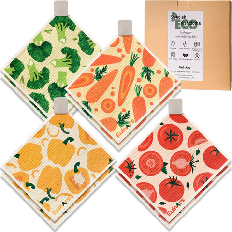 Eulnars paños suecos 8-pack: absorbentes para derrames en la cocina.
