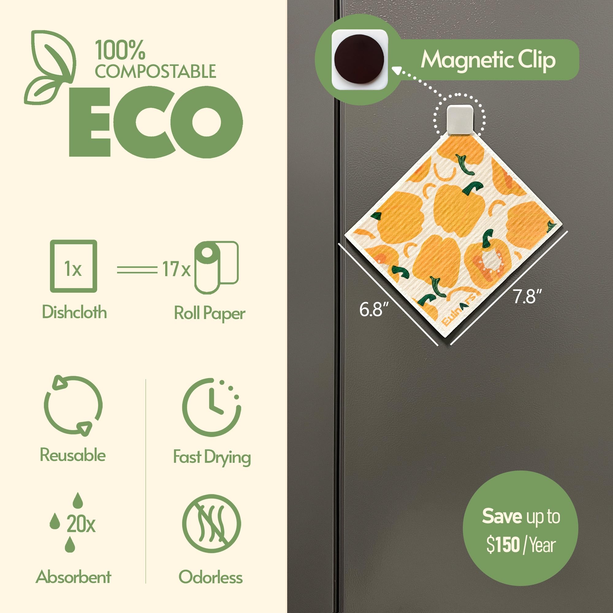 Eulnars paños suecos anti-olor: mantiene el aroma agradable tras uso.