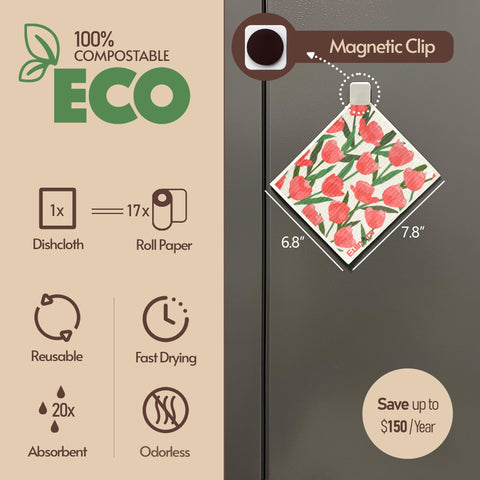 Trapo lavable de Eulnars, secado rápido y reutilizable en la cocina.