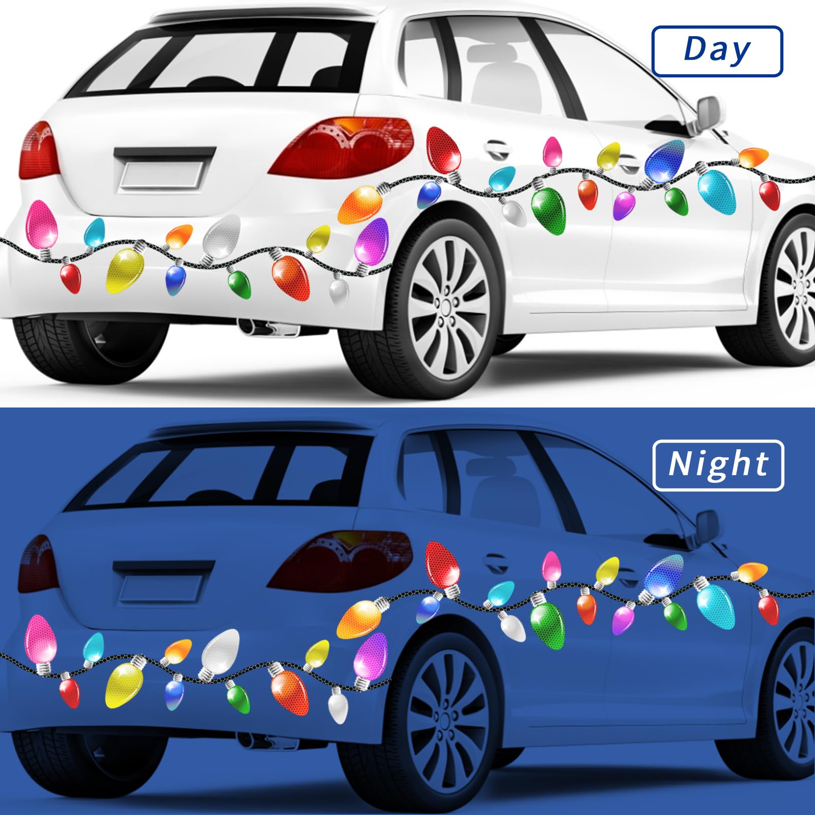 Euoloar imanes-luces navideños para coche, fijación fácil.