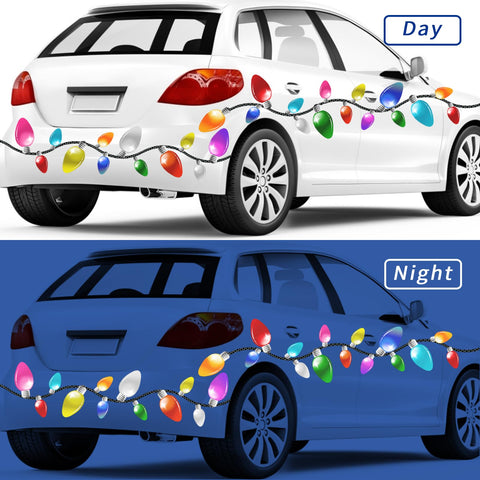 Euoloar imanes-luces navideños para coche, fijación fácil.