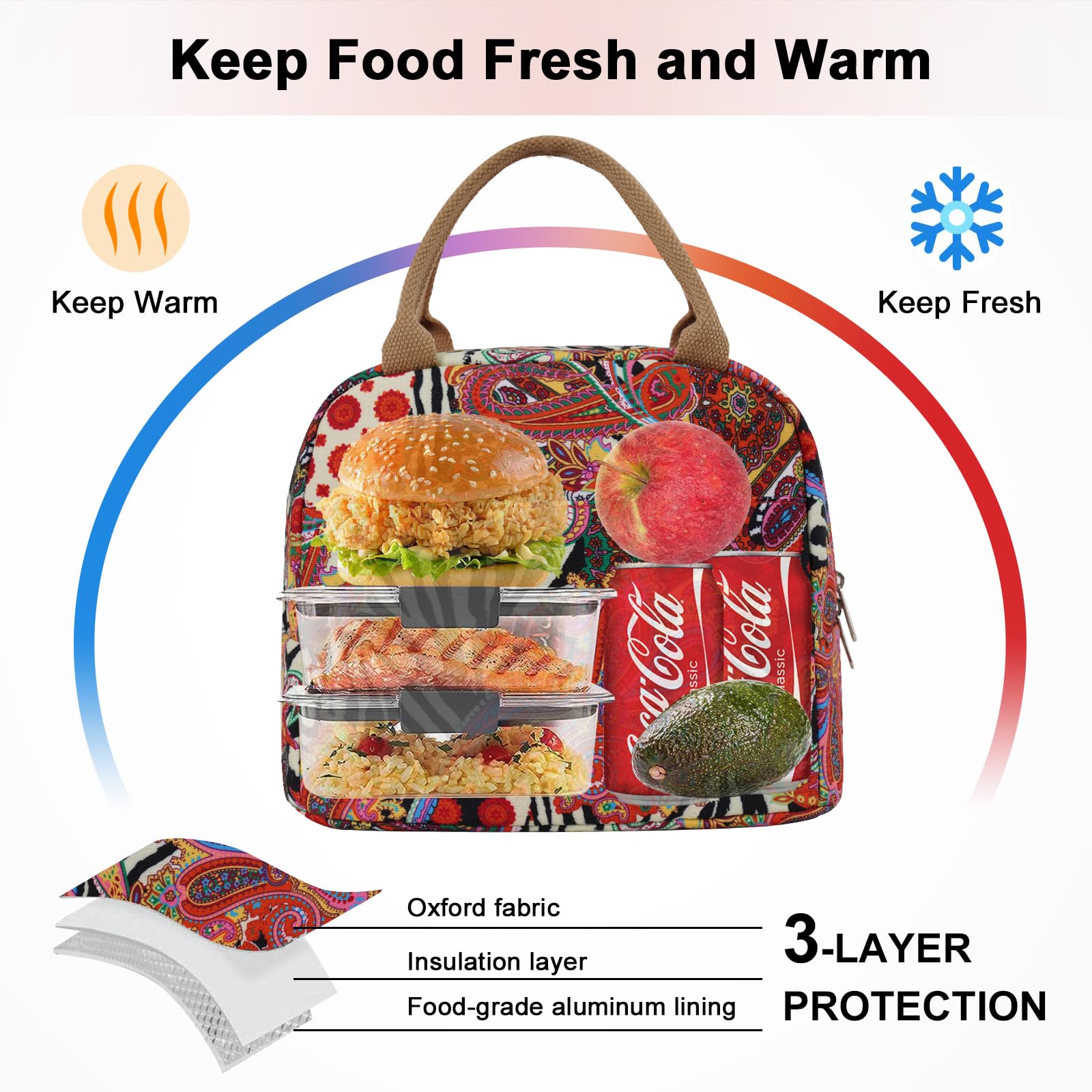 EurCross bolsa de almuerzo para uso diario en oficina o salidas con diseño moderno