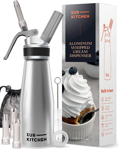 EurKitchen espumador de crema profesional para postres ligeros y esponjosos.