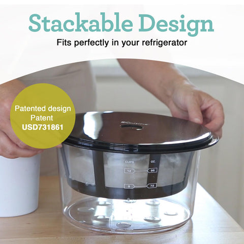 Euro Cuisine GY60 diseño apilable para almacenamiento en la nevera