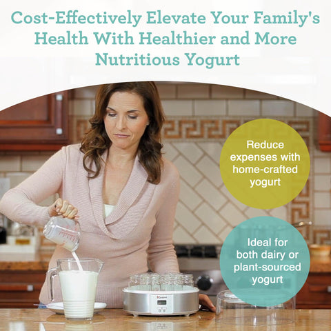 Leche calentándose para crear yogur suave en la Euro Cuisine YMX650.