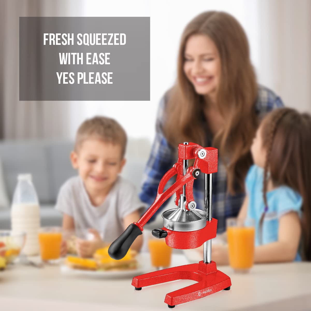 Exprimidor Eurolux rojo, diseño profesional para cocinas