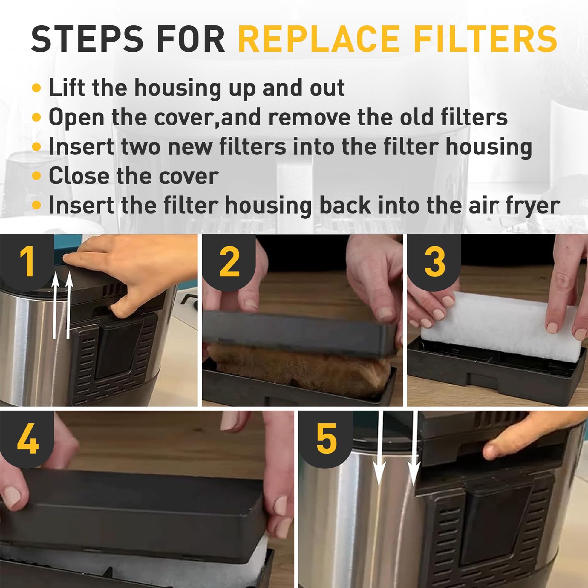 EUSTREER filtros compatibles con 6QT Vortex Plus para reemplazos fiables