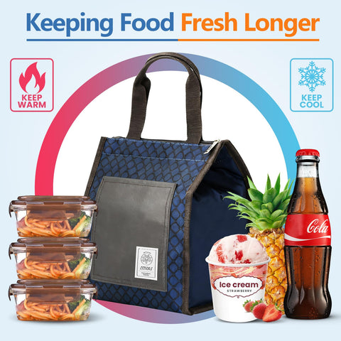 bolsa eutopic azul, capacidad 7l, espaciosa para comida y bebidas