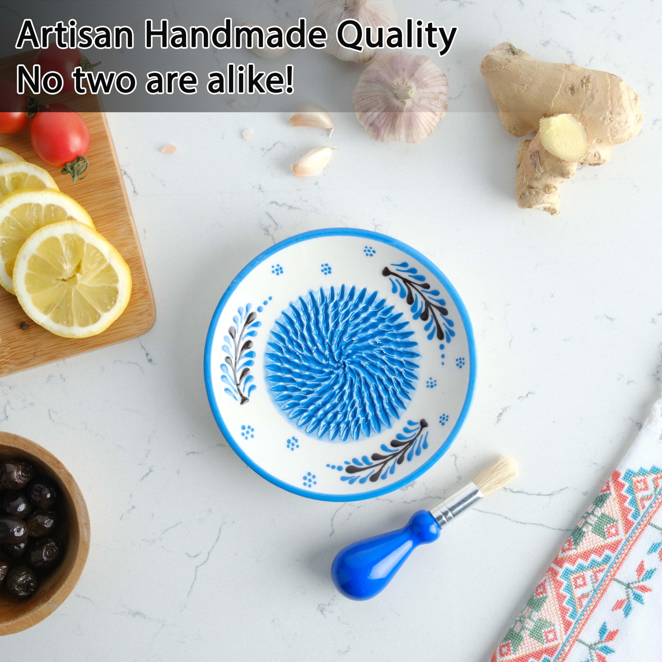 EVANILIFE placa cerámica rallador jengibre azul: aroma concentrado para tus recetas