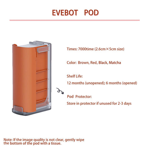 EVEBOT POD Matcha en mano para comparar tamaño, cómodo y portátil