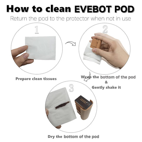 EVEBOT POD Matcha con clip protector y empaque, conserva frescura y seguridad