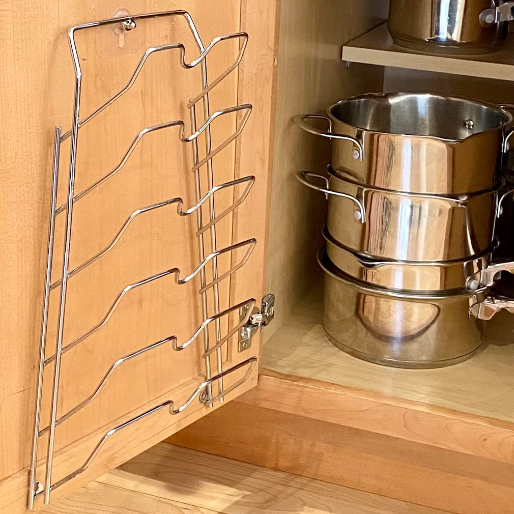 Evelots diseño resistente para tapas de cocina, mantiene tapas seguras y al alcance.