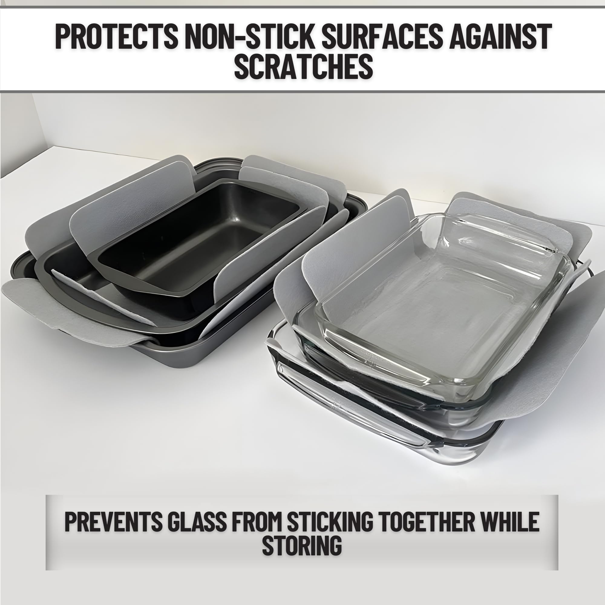Evelots protector de fieltro gris extra grande evita choques entre platos