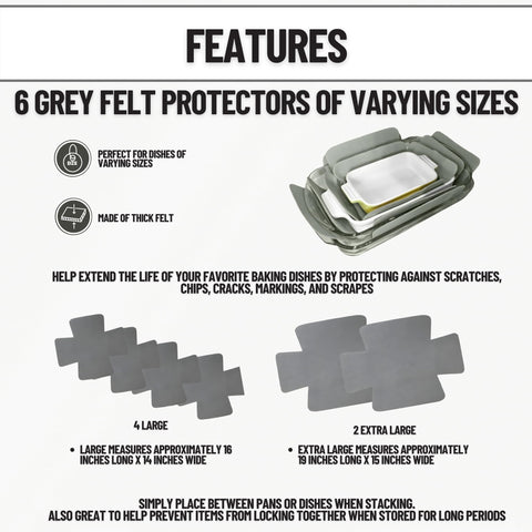 Evelots protector de fieltro gris extra grande ideal para vajilla grande