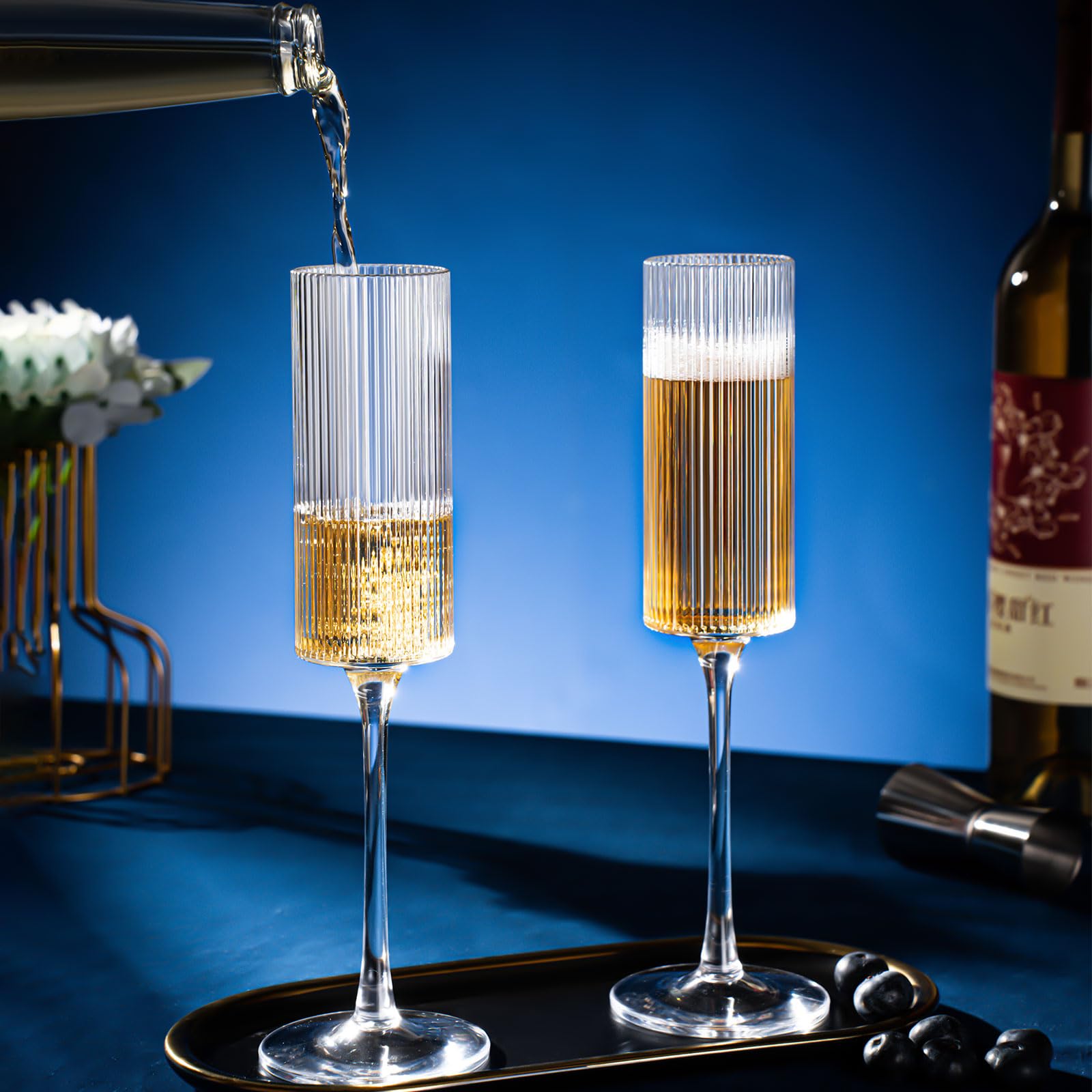 Eventpartener copas acrílicas con diseño origami, estilo elegante.