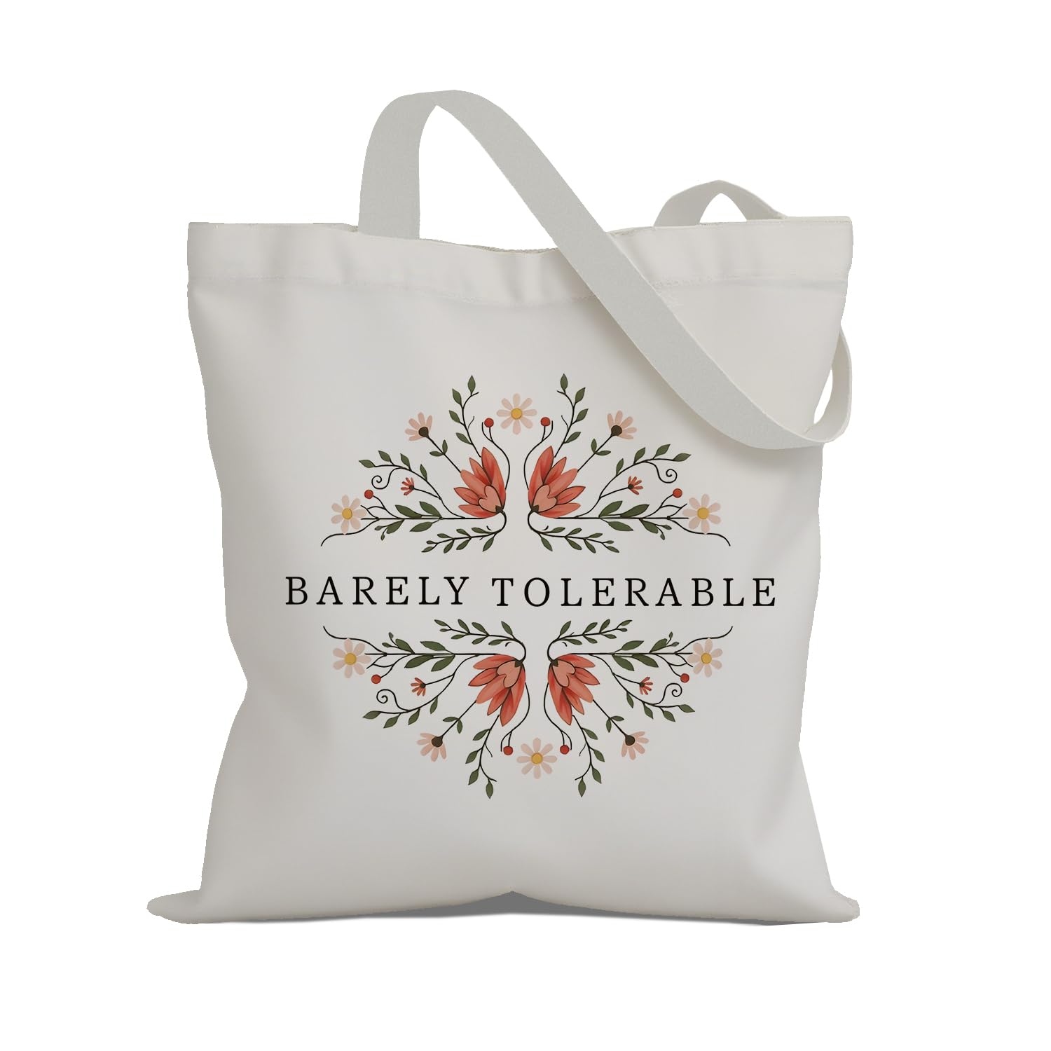 EVER-GOING TUNE bolsa de lienzo literaria vista frontal con diseño impreso