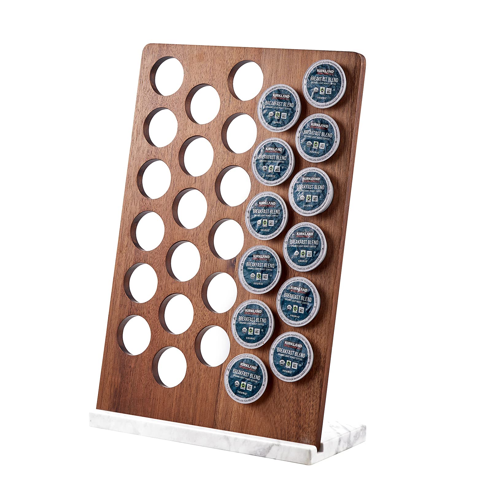 EverBBKING porta cápsulas K-Cup en acacia: acceso rápido a cápsulas favoritas.