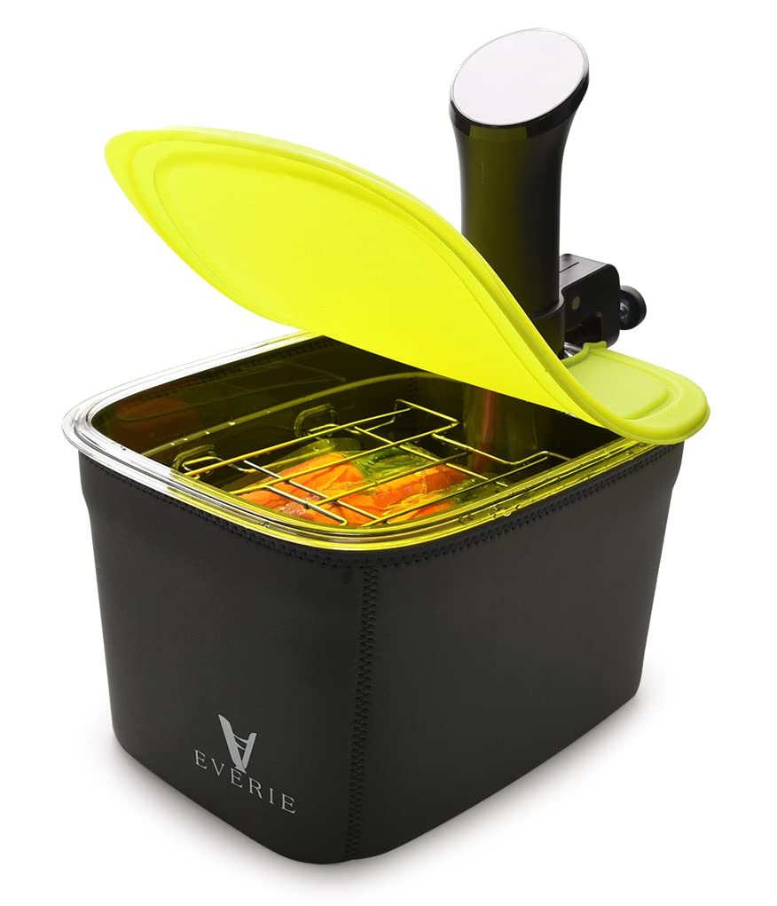 Everie contenedor sous-vide de 12 cuartos, flujo de agua suave para cocción uniforme.