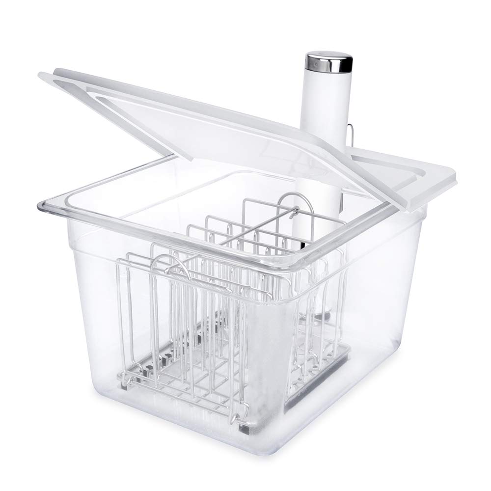 Everie contenedor sous vide 12qt con tapa plegable para rellenar agua sin perder temperatura