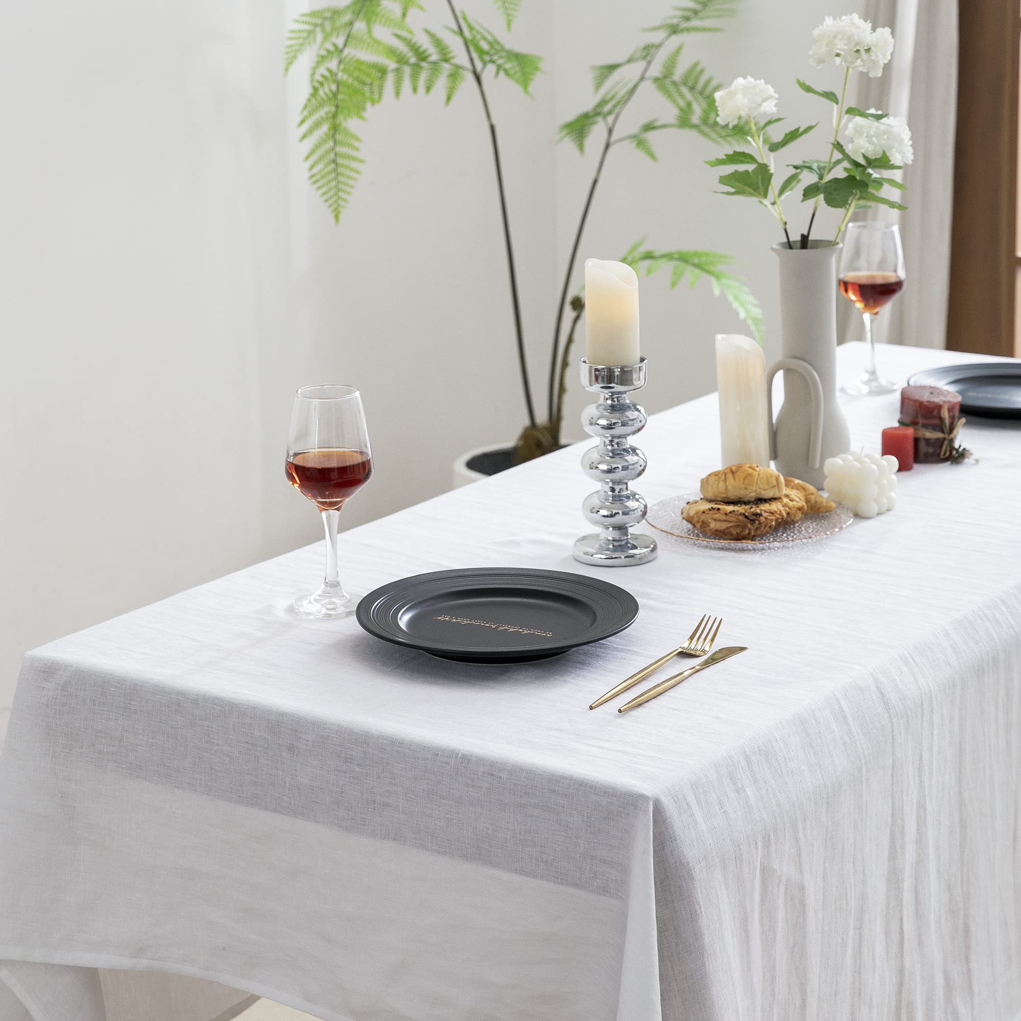 Everly mantel lino rectangular 60x120, para mesa comedor, estilo versátil.