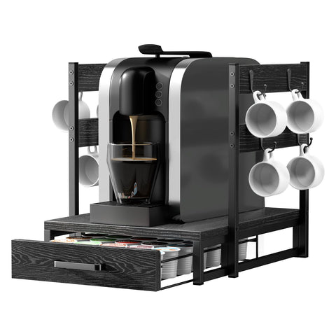 Evermagin cajón organizador negro frente para cápsulas de café.