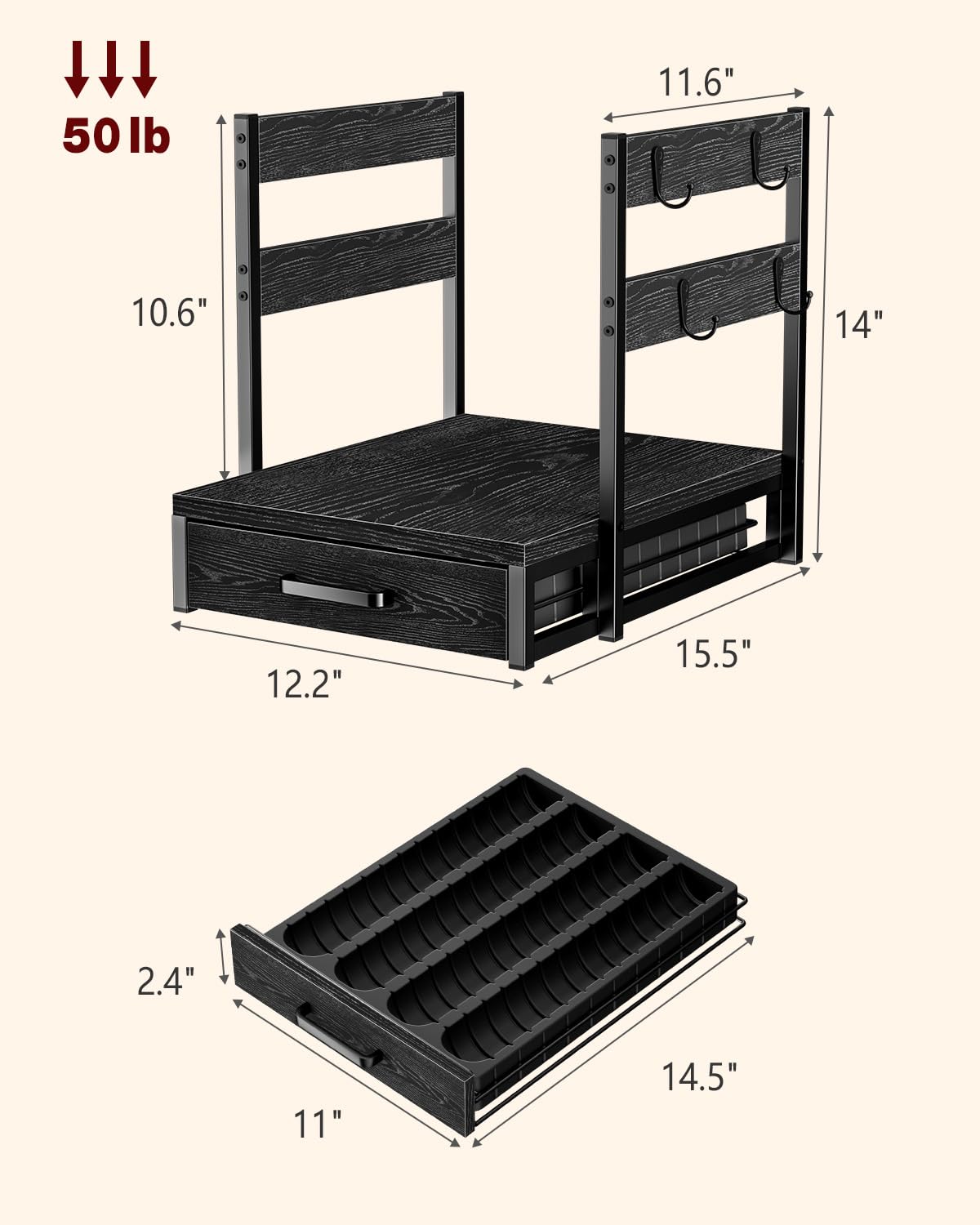 Evermagin cajon deslizante para cápsulas: almacenamiento suave y rápido.