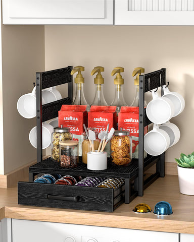 Evermagin tablero superior de madera para cafetera: base estable para Vertuo Next, VertuoPlus y Vertuo Evoluo.