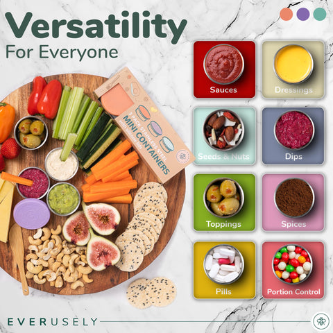 Everusely porciones de salsas de 50 ml para lonchera.