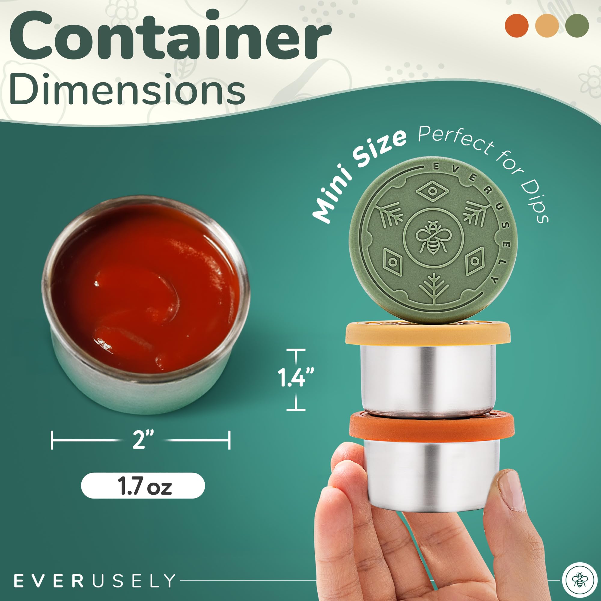 Everusely tapas hermeticas para condimentos evitan derrames.