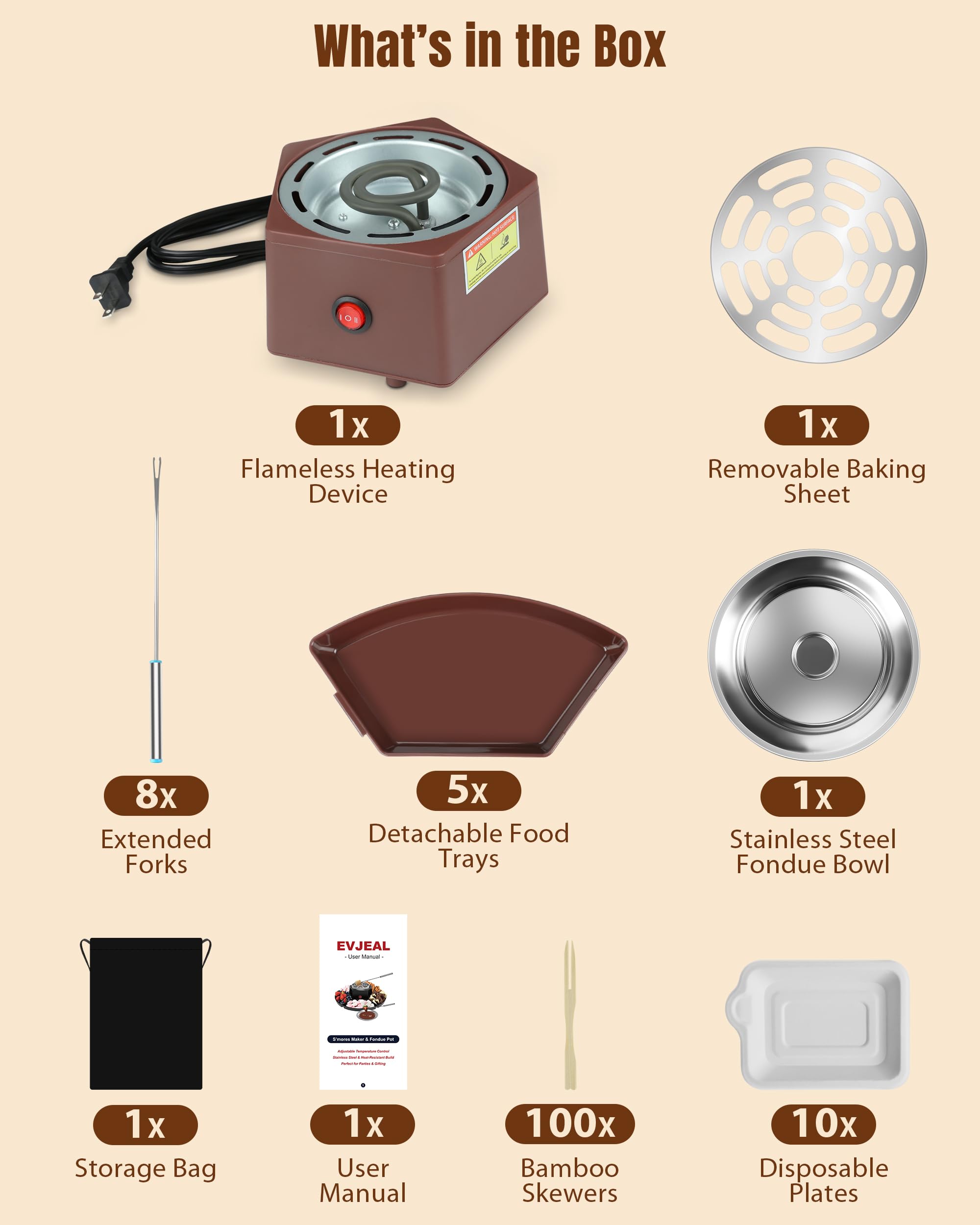 Evjeal Hacedor de s'mores: Caja regalo premium para ocasiones especiales.