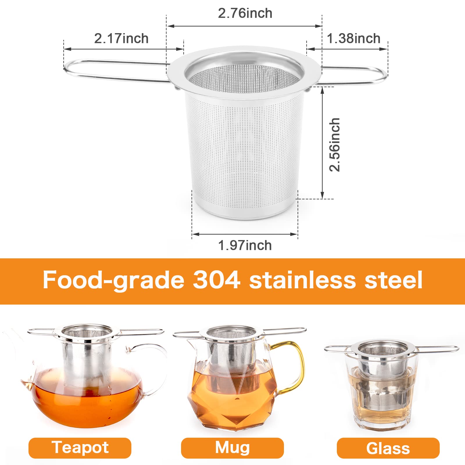 Infusor de té Evmliy mango largo para fácil manejo y seguridad