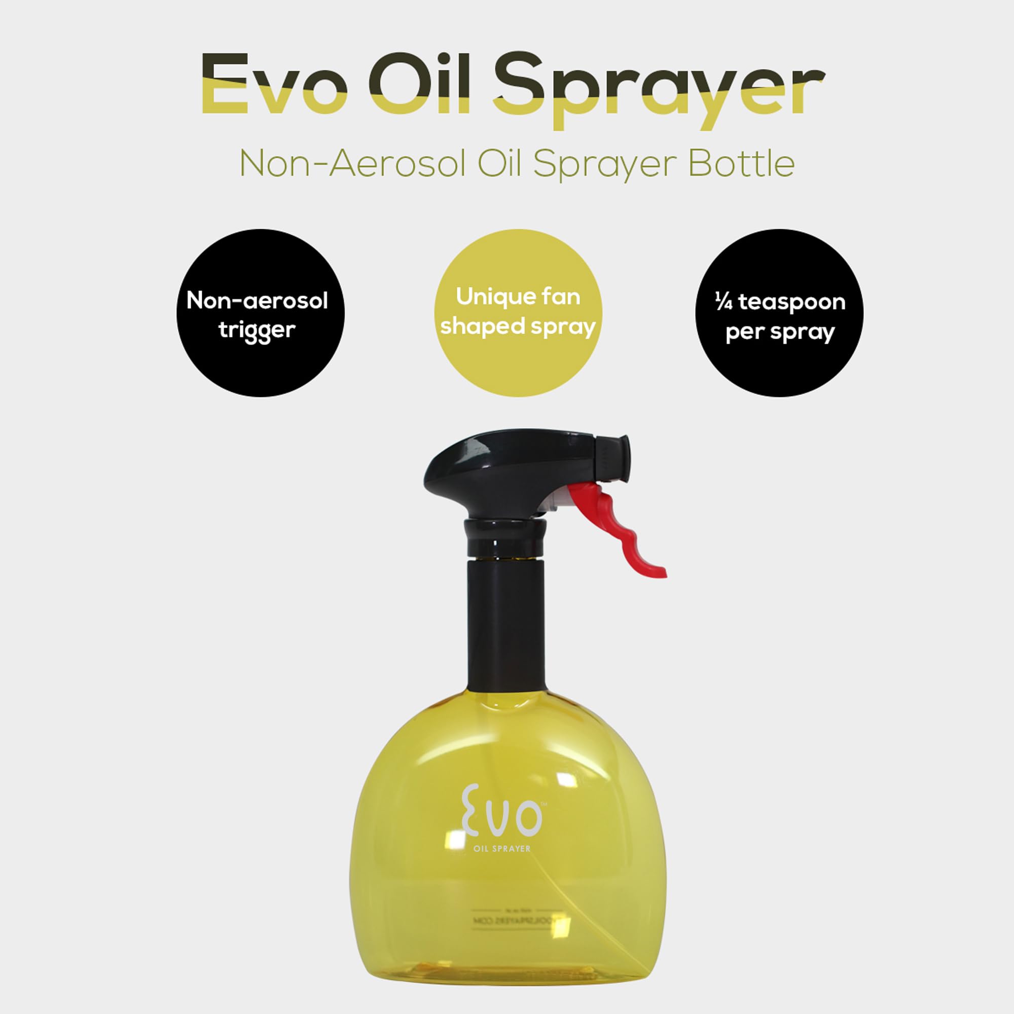 Evo Atomizador Aceite Minis verde, frontal, perfecto para saltear aceites.