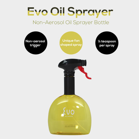 Evo Atomizador Aceite Minis verde, frontal, perfecto para saltear aceites.