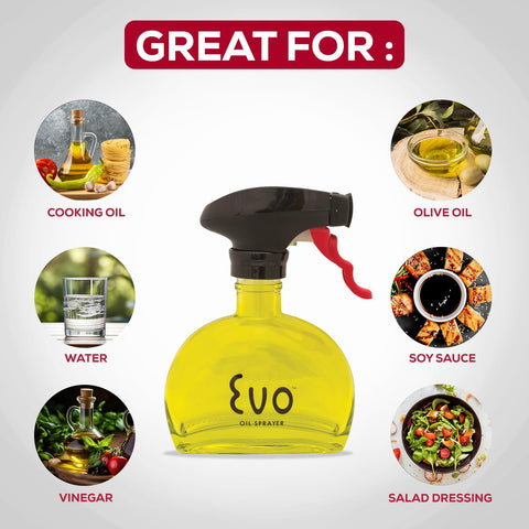 Evo Oil Sprayer, atomizador de vidrio para aceites, distribución uniforme al cocinar