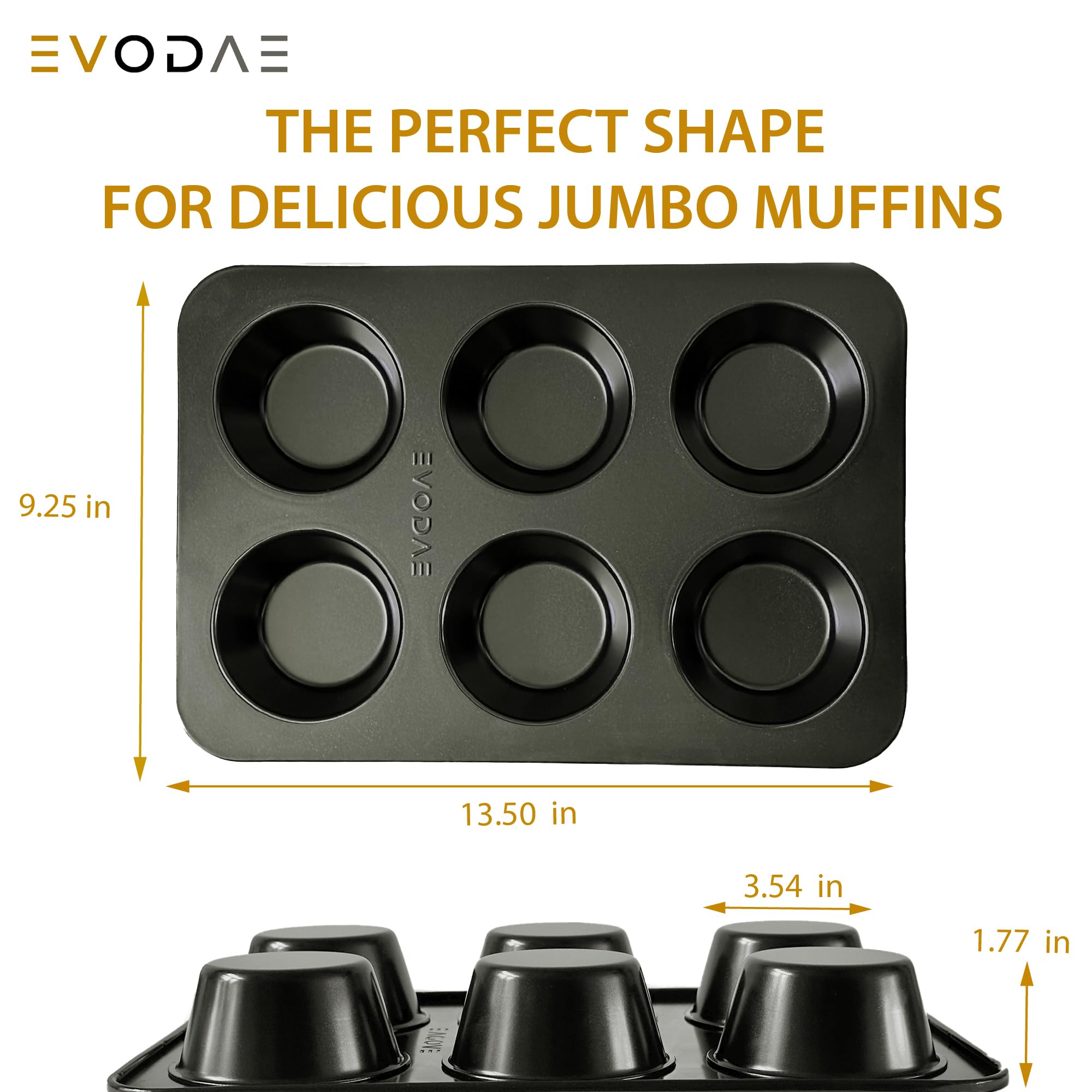 EVODAE Pan Jumbo con recubrimiento antiadherente premium para liberación fácil.