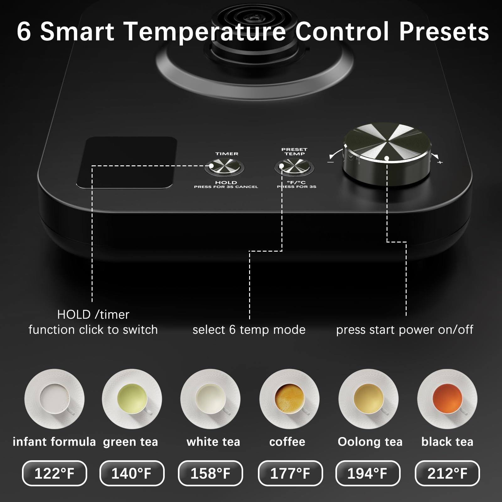 Evoloop hervidor rápido 1200W para hervir agua en minutos.