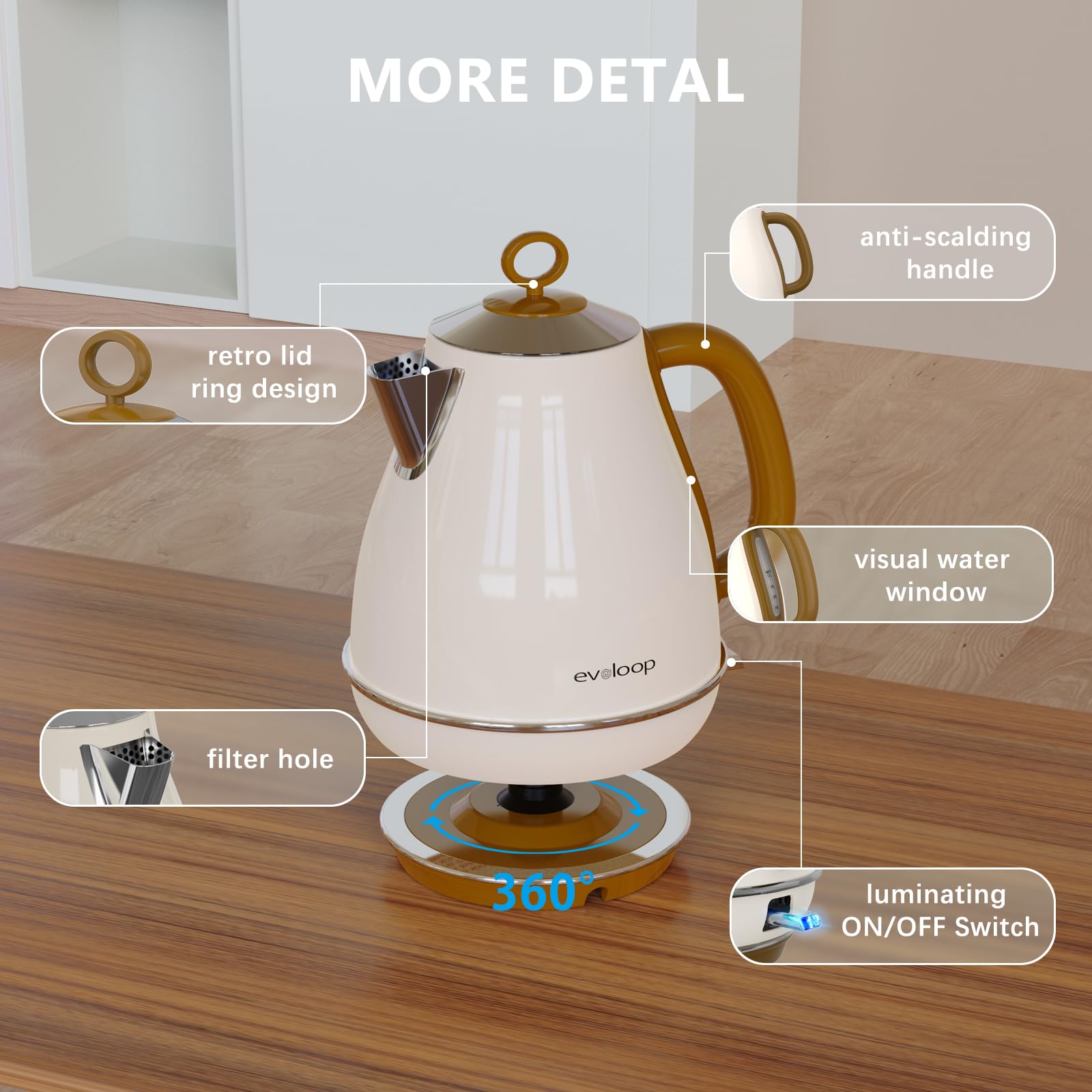 Tapa con filtro de Evoloop, evita sedimentos y mejora la claridad del té.