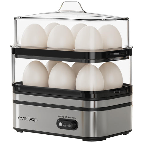 Evoloop Rapid cocedor de huevos para 12, ideal para desayunos rápidos.