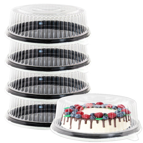 EWAFILU bandeja pastelería redonda de 12 pulgadas con tapa transparente para exhibir pasteles