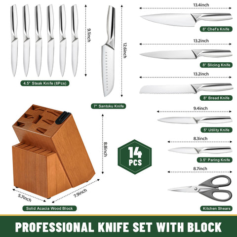 Cuchillo chef EWFEN de 8 pulgadas con filo de precisión para cocinas rápidas.