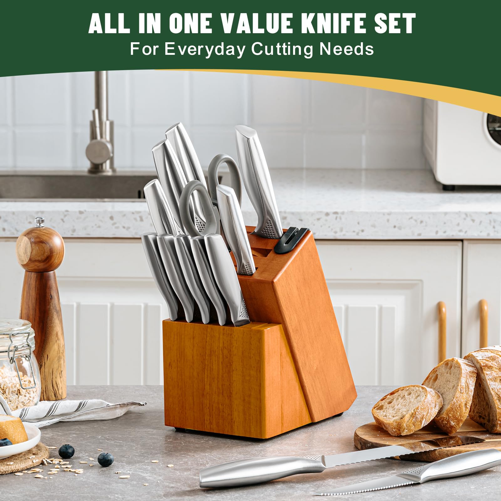 Cuchillo santoku EWFEN de 7 pulgadas, diseño ergonómico para cortes suaves.