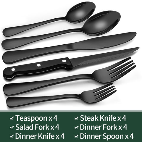 EWFEN cuchillos bistec 4 unidades, filo para cortar carnes con facilidad